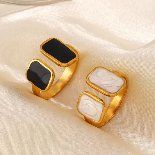 Double Black & White Ring Adjustable