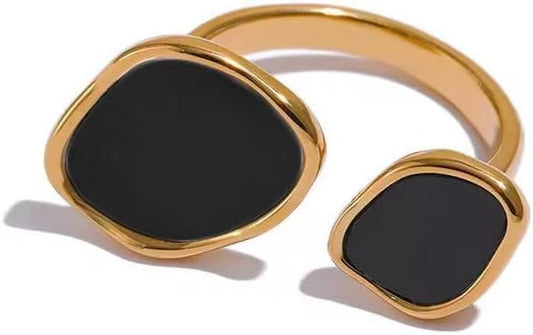 2 side black & white ring
